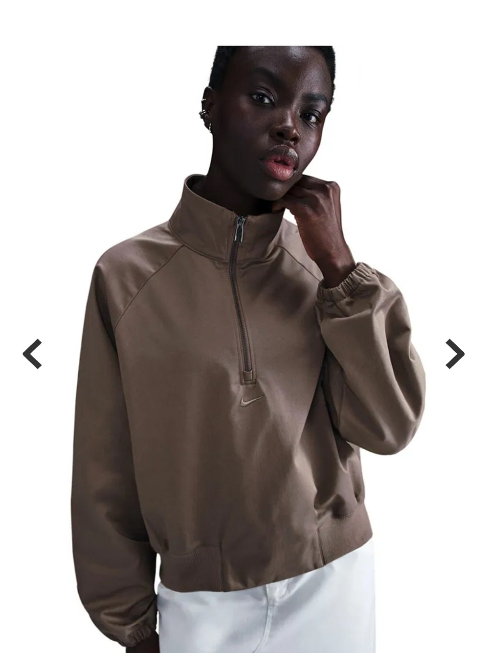 Nike Sportswear Collection Women's Oversized Twill 1/4-Zip Top Size M
